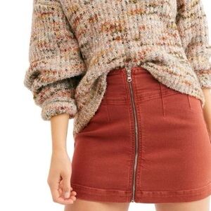 Free People Mini Skirt Sz 24/XS - Primrose/Burnt Orange